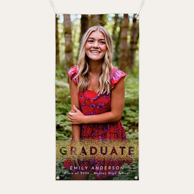 Glitter Swipe Graduation Photo Banner Custom Banners