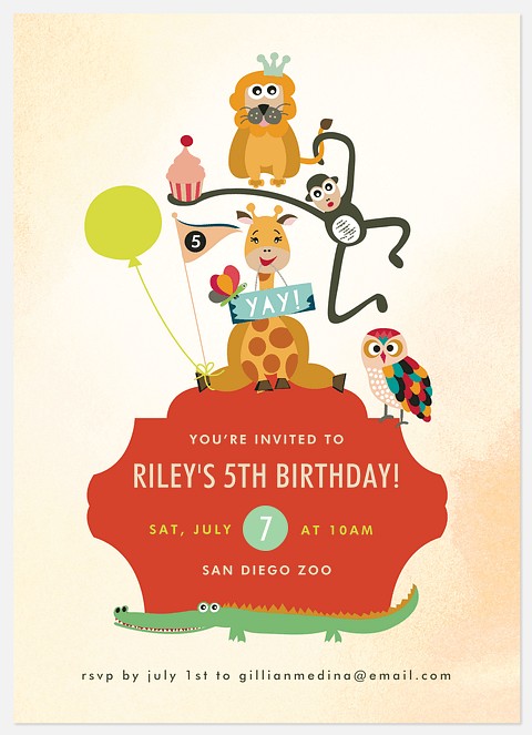 Wild Fun Kids' Birthday Invitations