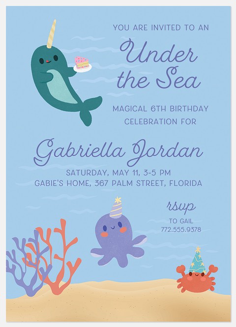 Seaside Spectacular Kids' Birthday Invitations