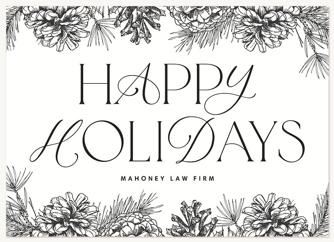 Etched Pine Business Holiday Cards