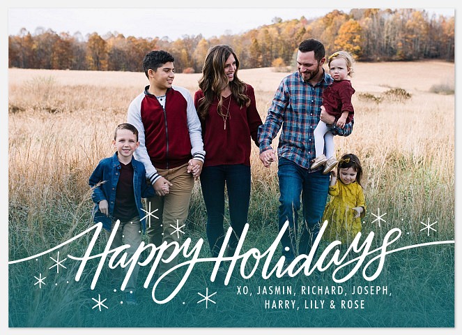 Frosted Script Holiday Photo Cards