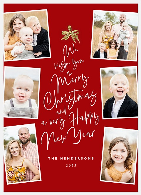 Typographic Tree Holiday Photo Cards