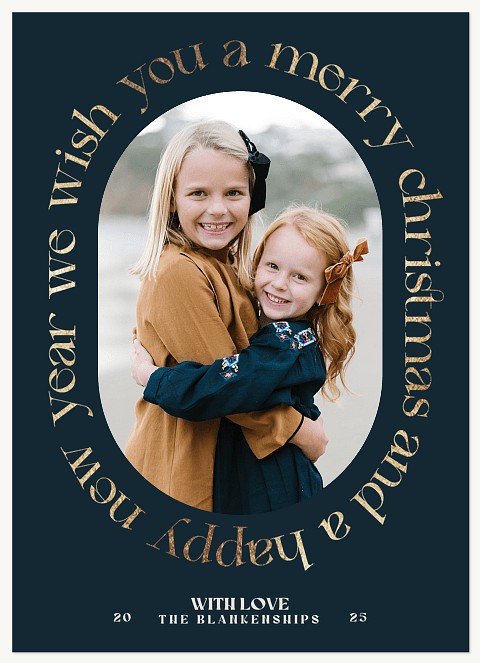 Elegant Oval Personalized Holiday Cards