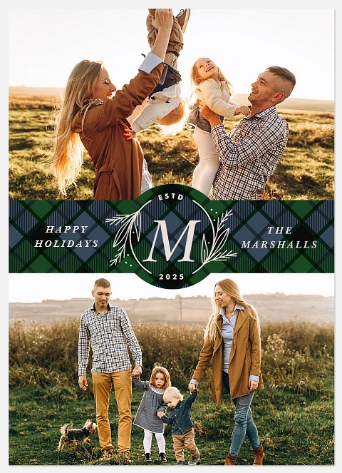 Embellished Wreath Holiday Photo Cards