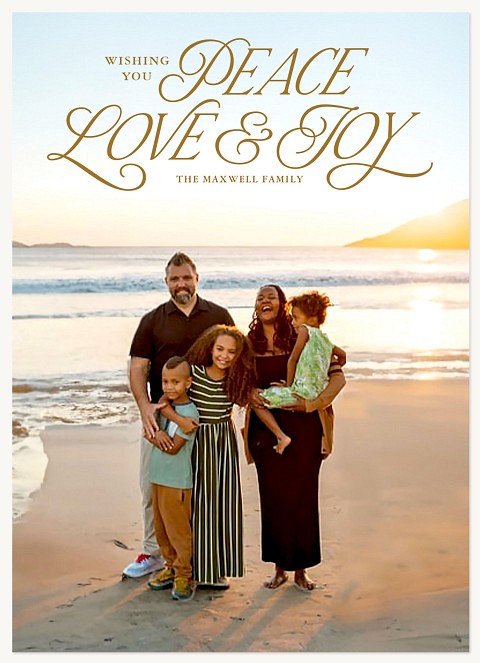 Peace, Love & Joy Personalized Holiday Cards