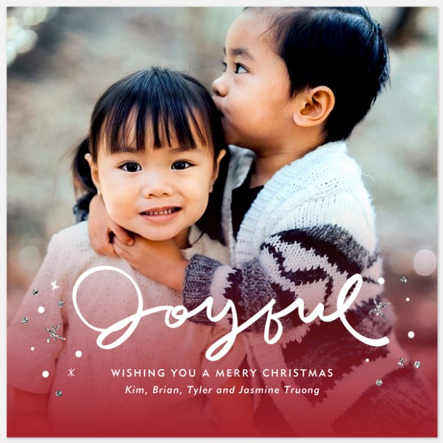 Sparkling Red Holiday Photo Cards