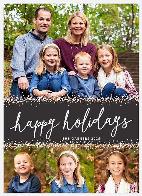 Glimmering Dots Holiday Photo Cards