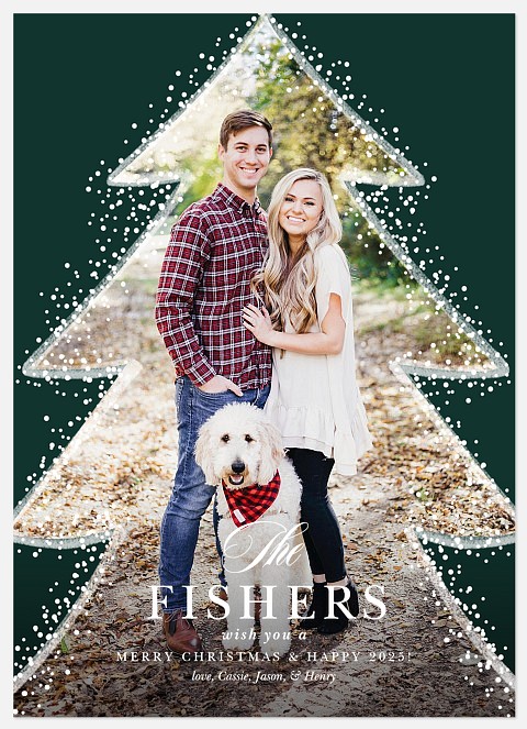 Pine Snowfall Holiday Photo Cards