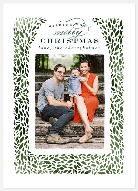 Boxwood Wreath Holiday Photo Cards