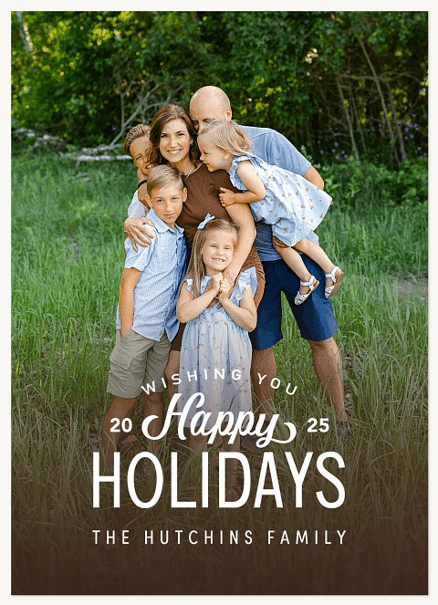 Rustic Gradient Photo Holiday Cards