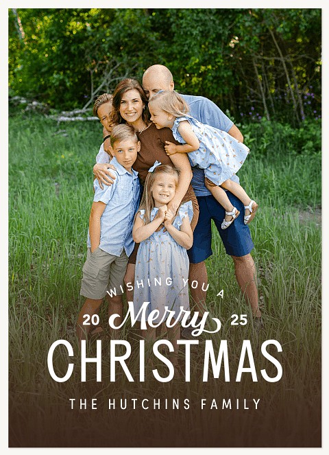 Rustic Gradient Personalized Holiday Cards