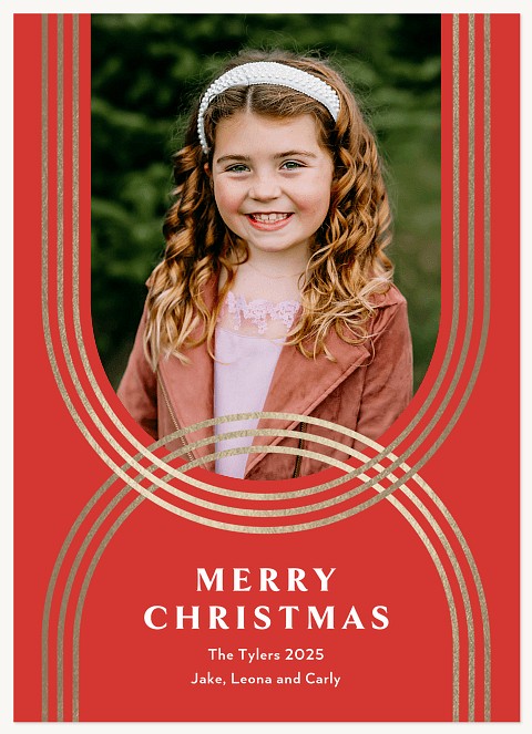 Glimmering Arcs Personalized Holiday Cards