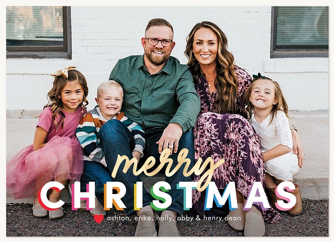 Colorful Sentiments Personalized Holiday Cards