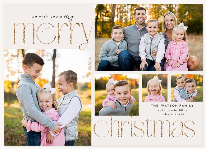 Shimmering Eloquence Personalized Holiday Cards