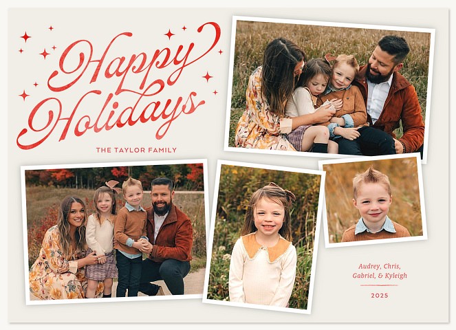 Simply Script Personalized Holiday Cards