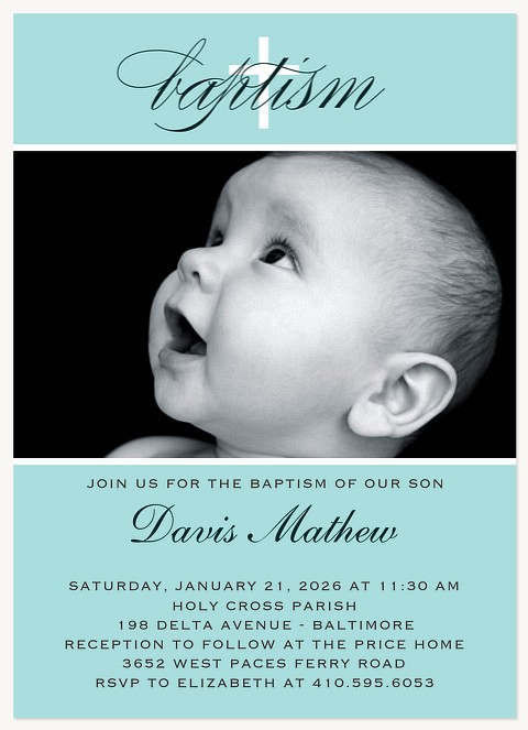 Powder Blue Days Baptisms & Christening Invitations