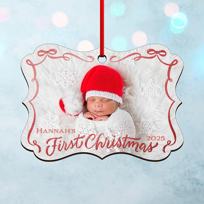 Flourishing Ribbon Personalized Ornaments