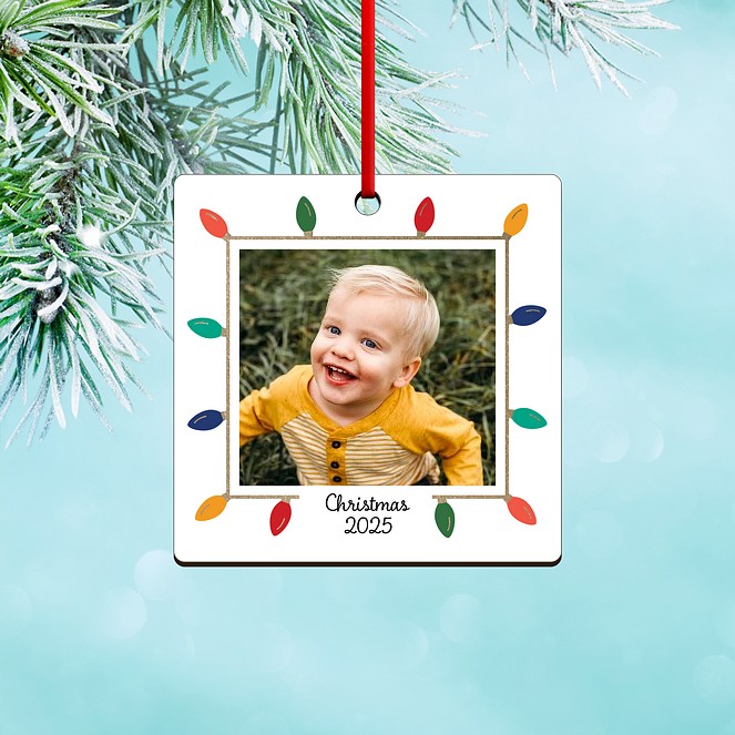 Framed in Lights Custom Ornaments