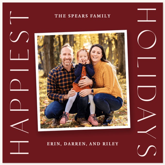 Monochromatic Snapshot Personalized Holiday Cards