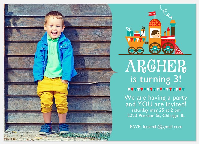 Train Track Kids' Birthday Invitations