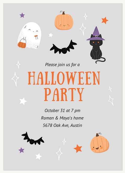 Wickedly Whimsical Halloween Party Invitations
