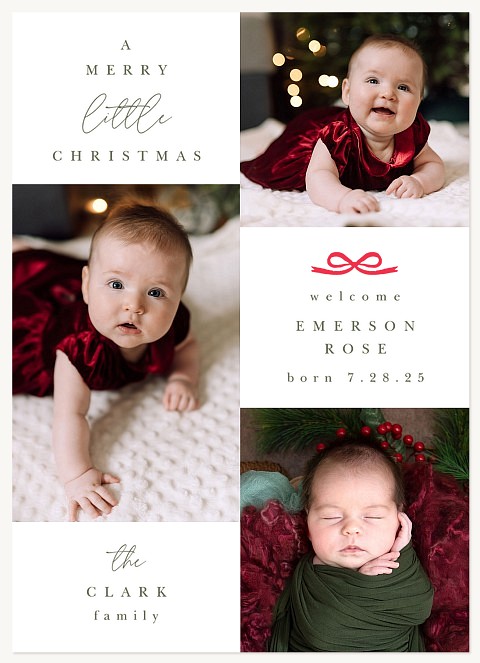 Tiny Bow Personalized Holiday Cards