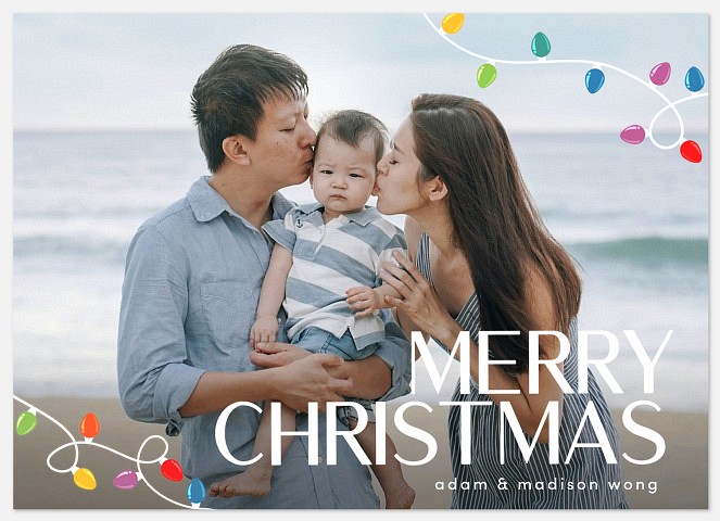 Painted Bulbs Holiday Photo Cards