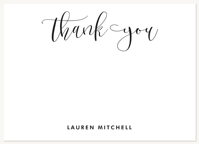 Grand Script Graduation Thank You Cards