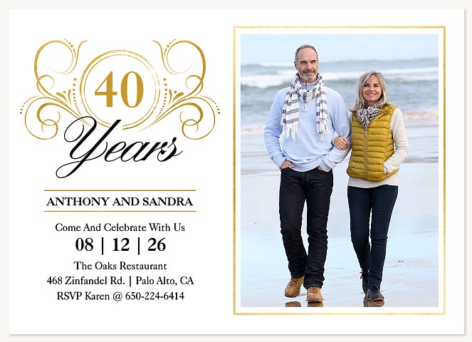 Luxe Emblem Wedding Anniversary Invitations