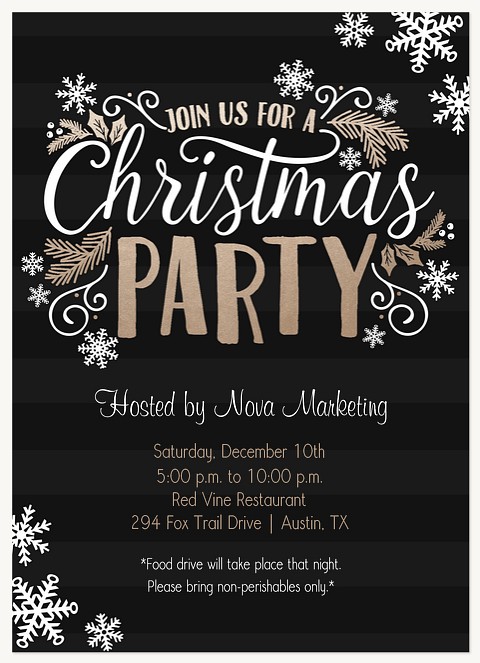Christmas Soirée Holiday Party Invitations