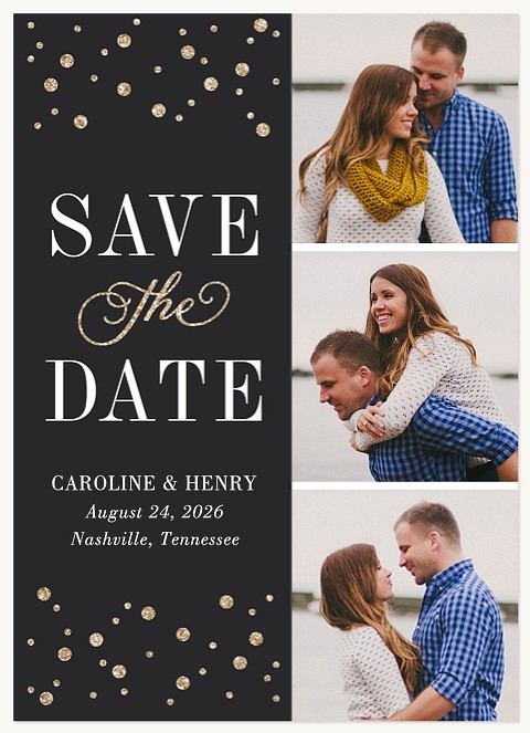 Bubbly Glitz Save the Date Cards