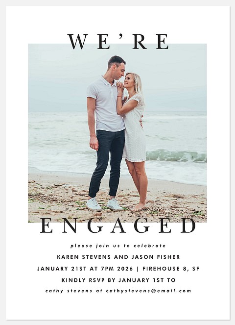 Modern Classic Engagement Party Invitations