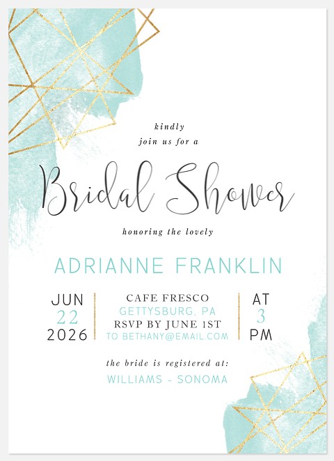 Gilded Geo Bridal Shower Invitations