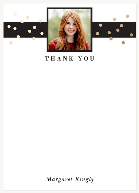 Sophisticated Confetti Graduation Thank You Cards