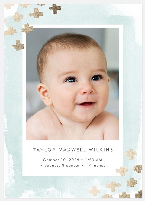 Starlight Corners Blue Baby Birth Announcements