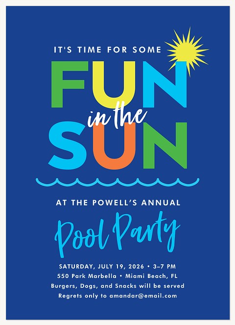 Fun In The Sun Party Invitations