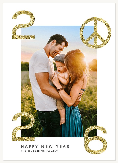 Peace Sign Personalized Holiday Cards
