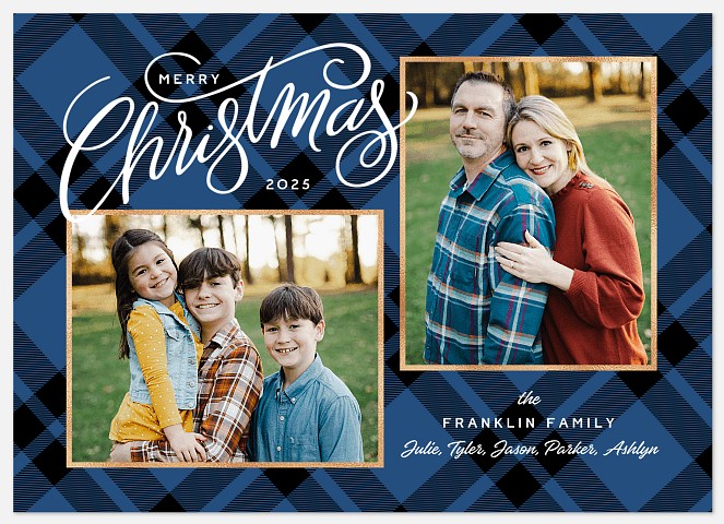 Duo Plaid Holiday Photo Cards