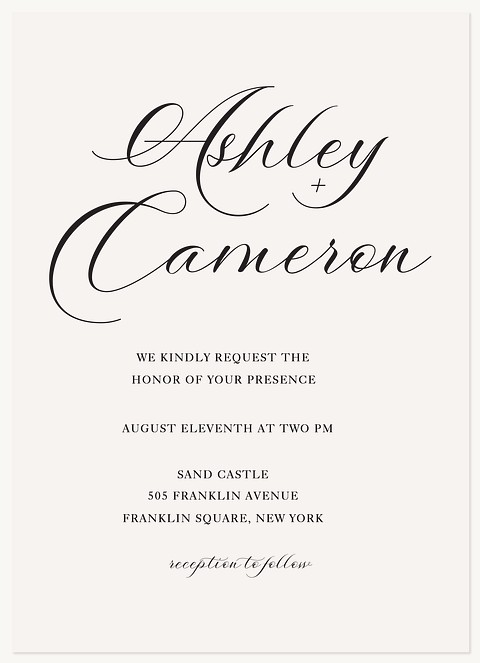 Fancy Script Wedding Invitations