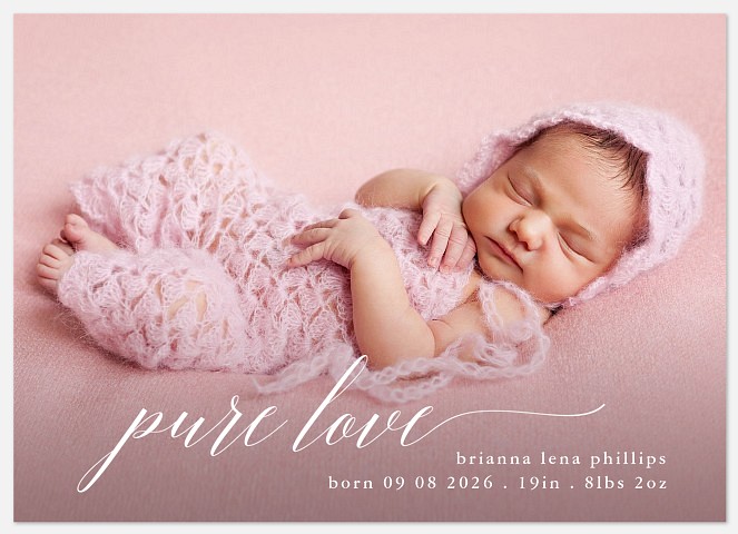 Pure Love Baby Birth Announcements