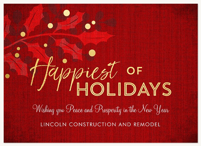 Happiest Holly Business Holiday Cards