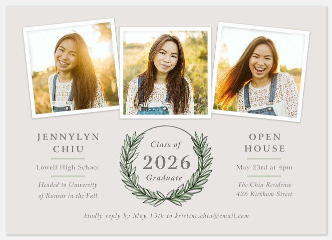 Elegant Wreath Graduation Cards