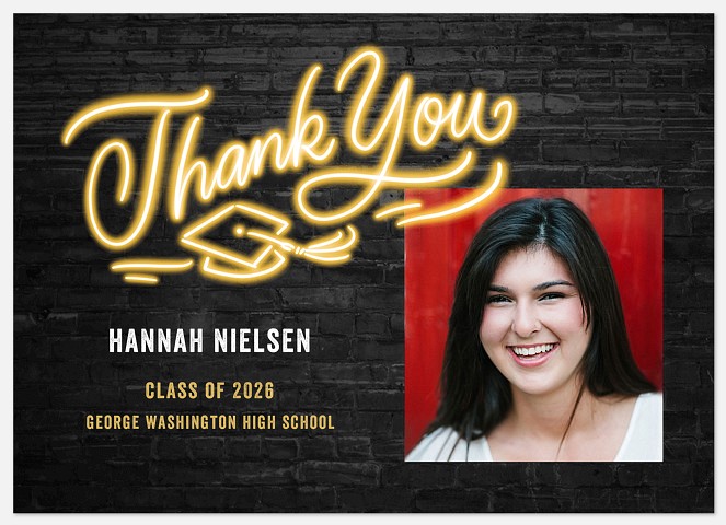 Neon Thank You Thank You Cards 