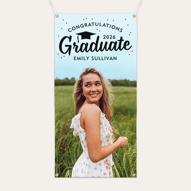 Confetti Graduation Photo Banner Custom Banners