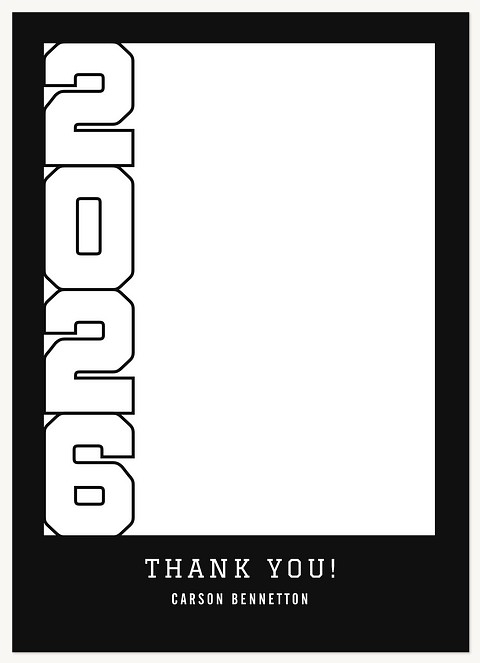 Letterman Numbers Thank You Cards 