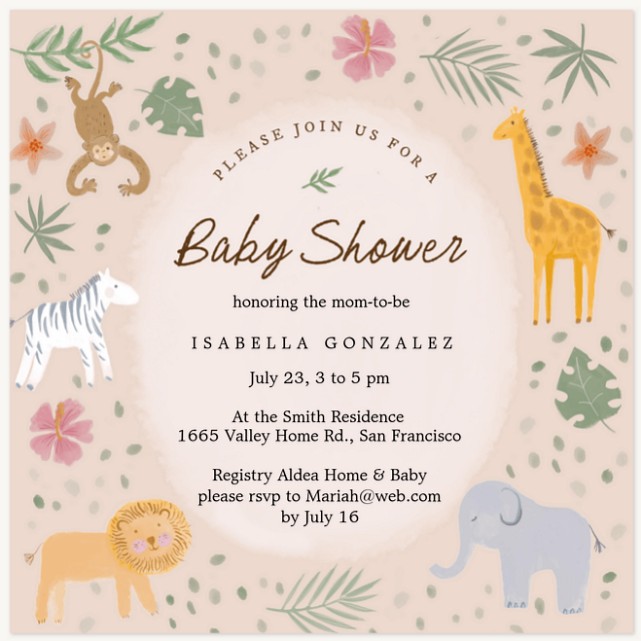 Wild Welcome  Baby Shower Invites