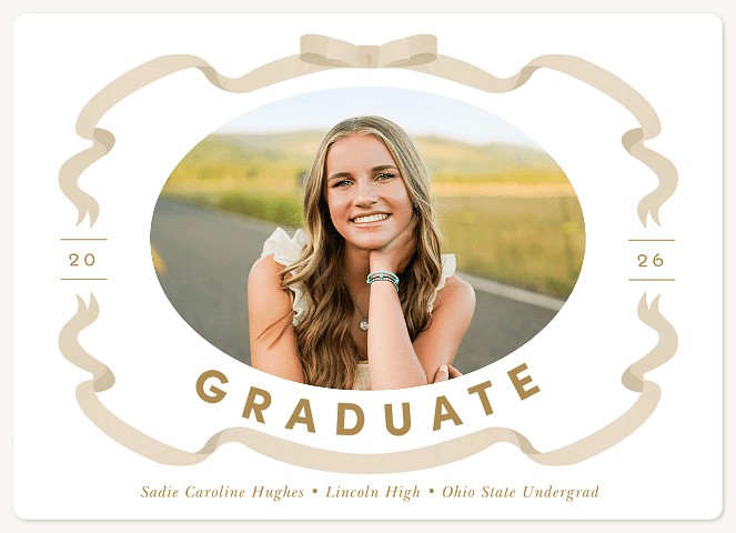 Ribbon Frame Graduation Invitations