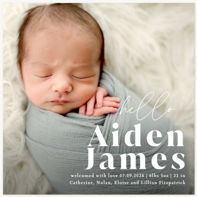 Petite Hello Baby Announcements