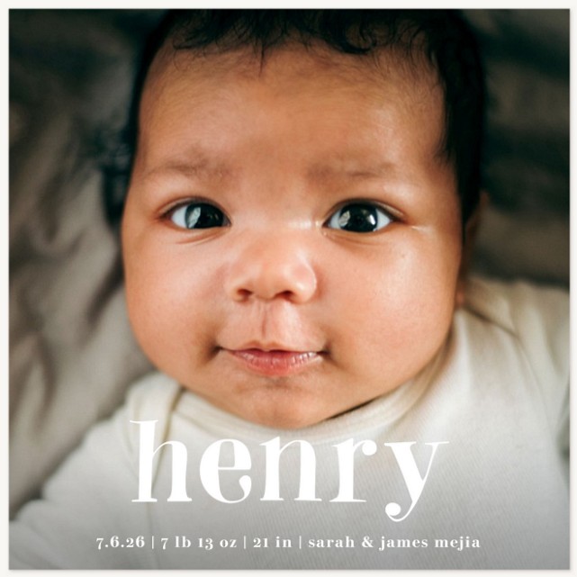 Simple Name Baby Announcements