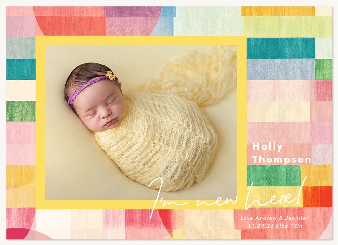 Bright Plaid Baby Announcements